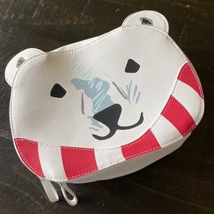 NWT Vera Bradley Cosmetic Bag    Faux Leather     Beary Merry Polar Bear
